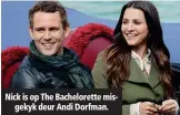  ??  ?? Nick is op The Bacheloret­te misgekyk deur Andi Dorfman.