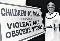  ??  ?? Determined: campaigner Mary Whitehouse, above, had violent videos such as The Driller Killer in her sights