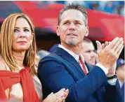  ?? Karen Warren / Houston Chronicle ?? Craig Biggio and wife Patty were among those in attendance Wednesday night at Dodger Stadium for Game 2 of the World Series pitting the Astros and L.A.