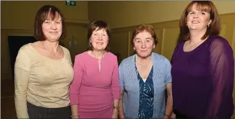  ??  ?? Above: Norma Stritch, Kathleen Buckley, Catherine Hannigan and Marie Arnold enjoyed the Lismire GAA Victory Social.