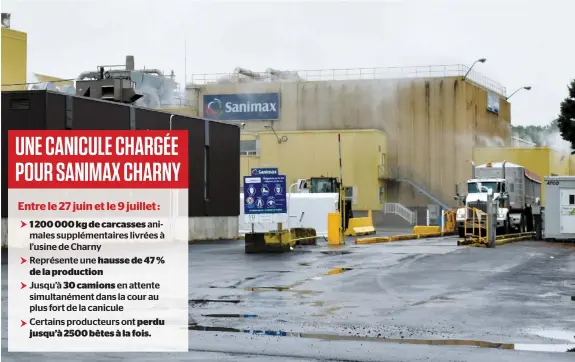  ?? PHOTO PIERRE-PAUL BIRON ?? L’usine Sanimax de Charny est située à proximité de résidences, ce qui rend importante la gestion des odeurs. Le directeur de l’endroit précise que des efforts importants ont dû être déployés durant la canicule des dernières semaines.