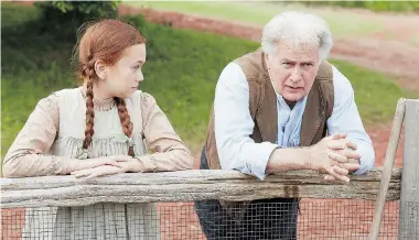  ?? STEVE WILKIE ?? Ella Ballentine as Anne, left, with Martin Sheen in Anne of Green Gables, a television movie to debut on YTV in early 2016.