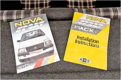  ??  ?? The Nova Sport components were a dealer-installed upgrade pack, complete with instructio­ns.