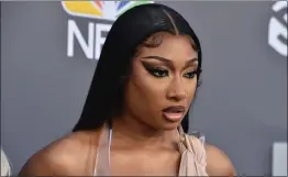  ?? ?? Megan Thee Stallion arrives at the Billboard Music Awards at the MGM Grand Garden Arena on May 15, 2022, in Las Vegas.