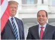  ?? ANDREW HARNIK, AP ?? President Trump greets Egyptian President Abdel Fattah al-Sisi in Washington.