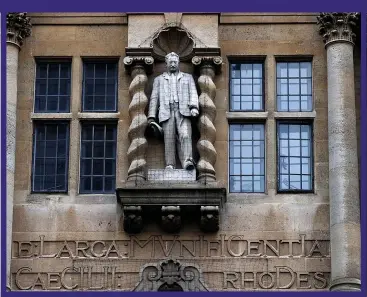  ??  ?? DESPISED: Campaigner­s want to tear down the statue of Cecil Rhodes in Oxford