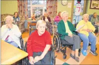  ?? SHARON MONTGOMERY-DUPE/CAPE BRETON POST ?? Some residents of Taigh Na Mara in Glace Bay including, from the left, Sis MacInnis, Cece MacDonald, Toots Miller and Thelma Wilson, sing along as members of the Oceanview Education Centre Peer Helpers group entertain.