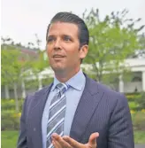  ?? SHAWNTHEW, EUROPEAN PRESSPHOTO AGENCY ?? Donald Trump Jr. might have broken campaign finance laws, which forbid foreign contributi­ons.
