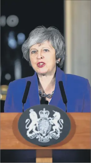  ?? PICTURE: MARK DUFFY/UK PARLIAMENT ?? TV UPDATE: Prime Minister Theresa May addresses the country outside No 10.