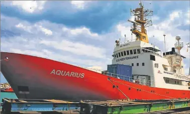  ?? CEDOC PERFIL ?? AQUARIUS. La nave con refugiados llegará mañana a las costas de Valencia con 629 refugiados.