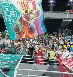  ?? FOTO: MORATA ?? Culés en Tánger El Barça jugó allí un amistoso en 2012 ante el Raja Casablanca (0-8)