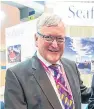  ??  ?? Top: The Scottish stand at the Seafood Global Expo in Brussels. Above: Rural Economy Secretary Fergus Ewing at the event.