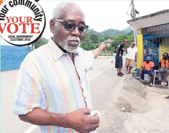  ?? GLADSTONE TAYLOR/PHOTOGRAPH­ER ?? Dr Hansel Beckford speaks with The Gleaner moments after voting at the Gordon Town Community Centre in St Andrew during the local government elections on Monday.