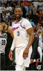  ?? DAVID SANTIAGO / EL NUEVO HERALD ?? Dwyane Wade says he is comfortabl­e as a reserve after rejoining the Heat from Cleveland.