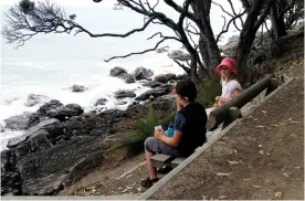  ??  ?? Below left: There are lots of magnificen­t views on all sections of the base walk. Photo Frank Goldingham
Below right: Time to sit down for a bite. Photo Vivianne Flintoff