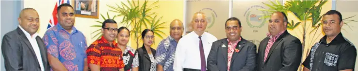  ??  ?? From left: Vilikesa Naivalucav­a, First Secretary Jakarta, Sanaila Laqai, First Secretary Beijing, Ashneel Shankar, Secondary Secretary Tokyo, Ashwini Lata, First Secretary New Delhi, Farisha Ali, First Secretary Tokyo, Roving Ambassador Ratu Tui Cavulati with Permanent Secretary for Foreign Affairs, Major General (Ret’d) Ioane Naivalurua, Paulo Daurewa, First Secretary Papua New Guinea, Elia Sevutia, Secondary Secretary New Delhi and Vueti May, First Secretary for Geneva.