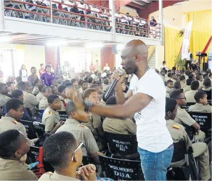  ??  ?? Rondell Positive gives the students a powerful message about the purpose within them.