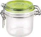  ??  ?? Put a lid on it: Glass jars are ideal for storing things you actually need to see, such as dry goods or office supplies. We especially love the Fido glass storage jars, with their brightly coloured lids ( in green, fuchsia, blue and orange). They’re...