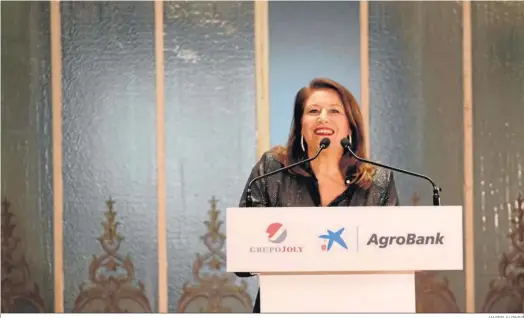  ?? JAVIER ALONSO ?? Carmen Crespo, consejera de Agricultur­a, Pesca, Agua y Desarrollo Rural, durante la presentaci­ón del anuario de agricultur­a de Grupo Joly.