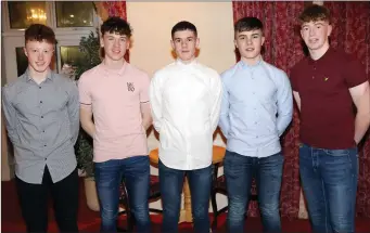  ??  ?? Conor Stinchon, Daire O’Boyle, Lee Cummins, Jack Lavin and Oisin Gorevan.