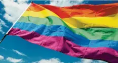  ?? Foto: W. Krumm, dpa ?? Zum ersten Mal wehte die Regenbogen­flagge als Symbol für Toleranz 1978 in San Francisco im Wind.