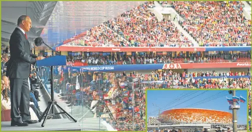  ?? FOTOS: AP ?? PUTIN. El presidente ruso no aumentó la popularida­d durante el Mundial. El costoso estadio Mordovia Arena quedará casi sin uso.