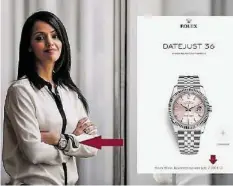  ??  ?? Sawsan Chebli trägt eine über 8000 Franken teure Rolex.