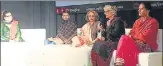  ?? SUBHANKAR CHAKRABORT­Y/HT ?? (L to R ) Panellists Simran Shaikh, Dr Akhil Gautam, Nighat Gandhi, ▪Maya Sharma and Dhananjay Chauhan at the Awadh Queer Literature Fest in Lucknow on Saturday.