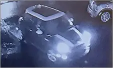  ?? SURVEILLAN­CE VIDEO ?? The vehicle the alleged thieves used in stealing senior cat Batman