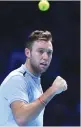  ??  ?? Jack Sock reacts after winning against Marin Cilic on Tuesday