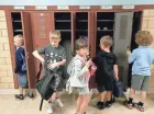  ?? DAN POWERS/USA TODAY NETWORK-WISCONSIN ?? Students head to their classrooms for the first day of school Sept. 3, 2019, at Jefferson Elementary School in Appleton.