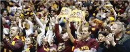  ?? | GETTY IMAGES ?? Loyola fans cheer in Atlanta during the Ramblers’ victory Thursday.