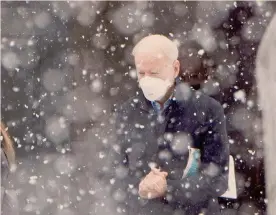  ?? AFP ?? La neve a Washington. Il presidente Biden ha avuto un colloquio telefonico con il leader cinese Xi Jinping