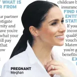  ??  ?? FIND OUT WHAT IS ON OFFER FROM WORK PREGNANT Meghan FIND OUT IF YOU ARE ENTITLED TO ANY STATE HELP EXPERIMENT WITH POST-BABY BUDGETS TO