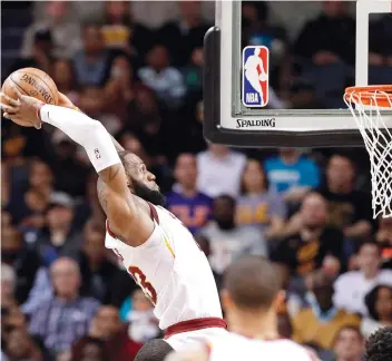  ?? AP FOTO ?? POSTER BOY. Will LeBron James extend his six-year streak on firstround games in the NBA?