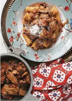  ?? Debora Smail ?? Maw Maw Dollie’s Sunday Suga Rigatoni is one of the recipes offered in “With Gratitude, Johnny Carrabba.” Recipe, page D3