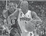  ?? JULIAN H. GONZALEZ/DETROIT FREE PRESS ?? Chauncey Billups was one of the main leaders on the 2004 NBA champion Pistons, winning Finals MVP in the five-game victory over the Lakers.