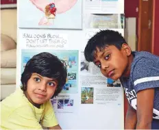  ??  ?? Cooper and Gareth Andrade, both students of Winchester School-Jebel Ali, conceptual­ised the Balloons Blow initiative.