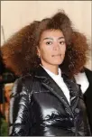  ?? AURORE MARECHAL/ABACA PRESS/TNS ?? Solange Knowles arrives on May 1 at the Costume Institute Benefit at The Metropolit­an Museum of Art celebratin­g the opening of “Rei Kawakubo/ Comme des Garcons: Art of the In-Between” in New York City.