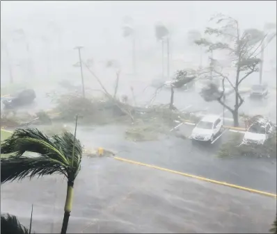  ??  ?? Hurricane Maria batters Puerto Rico where the entire island of 3.5m people has been left without power.