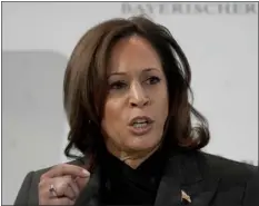  ?? MICHAEL PROBST — THE ASSOCIATED PRESS ?? Vice President of the United States Kamala Harris speaks at the Munich Security Conference in Munich, Saturday.