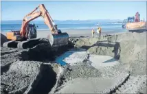  ?? Photo: ?? Groyne going: Port Motueka’s failed groyne is being removed.