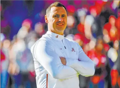  ?? Vasha Hunt The Associated Press ?? Steve Sarkisian became another Alabama assistant to move on to a head coaching position. The offensive coordinato­r is going to Texas.