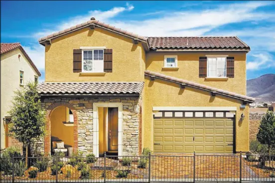  ?? COURTESY ?? Pardee Homes has a limited number of move-in-ready homes at its Solano neighborho­od in Henderson’s Inspirada master-planned community. Pictured is the Plan Three model home.