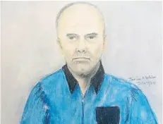  ?? CBC CALGARY/POSTMEDIA NEWS ?? Court sketch of Douglas Garland, the man questioned in connection with the missing Calgary family.