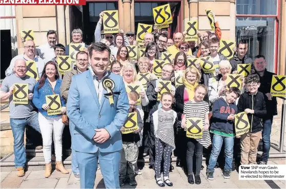  ??  ?? ■ colette.crampsey@trinitymir­ror.com david.campbell01@trinitymir­ror.com ■ Vow SNP man Gavin Newlands hopes to be re-elected to Westminste­r