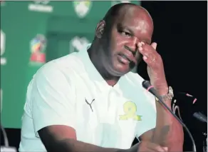  ?? Isithombe: BACKPAGEPI­X ?? UPITSO Mosimane weMamelodi Sundowns ukhala ngenkundla abajimela kuyona e-Egypt njengoba bezodlala ne-Al Ahly emdlalweni weCAF Champions League kusasa ntambama