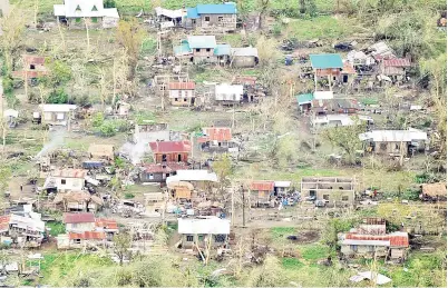  ??  ?? GAMBAR yang dirakam dari udara menunjukka­n kemusnahan rumah-rumah petani di Tuguegarao City, wilayah Cagayan semalam selepas kemaraan Mangkhut. — Gambar AFP