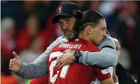  ?? Photograph: Craig Brough/Reuters ?? Jürgen Klopp has said Liverpool’s poor start to the Premier League season has not helped Darwin Núñez’s integratio­n into the side.