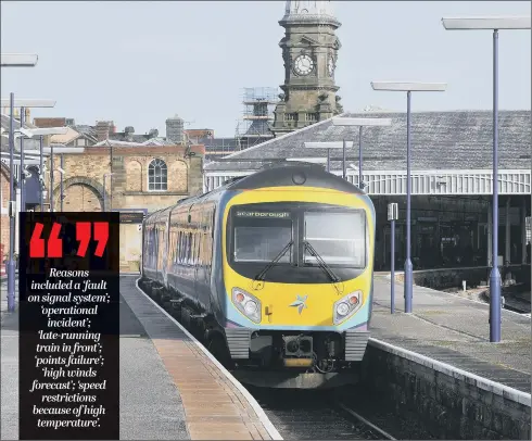  ??  ?? SEASIDE SERVICE: Tourist towns like Scarboroug­h rely on the railways to bring in summer visitors – the station’s grand platforms contrast with today’s unreliable, overcrowde­d trains.